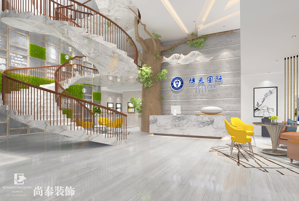 深圳龍崗樂(lè)年廣場(chǎng)培訓(xùn)機(jī)構(gòu)辦公室裝修效果圖